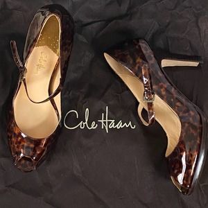 Cole Haan Carma Maryjane Tortoise Peep-toe Pumps